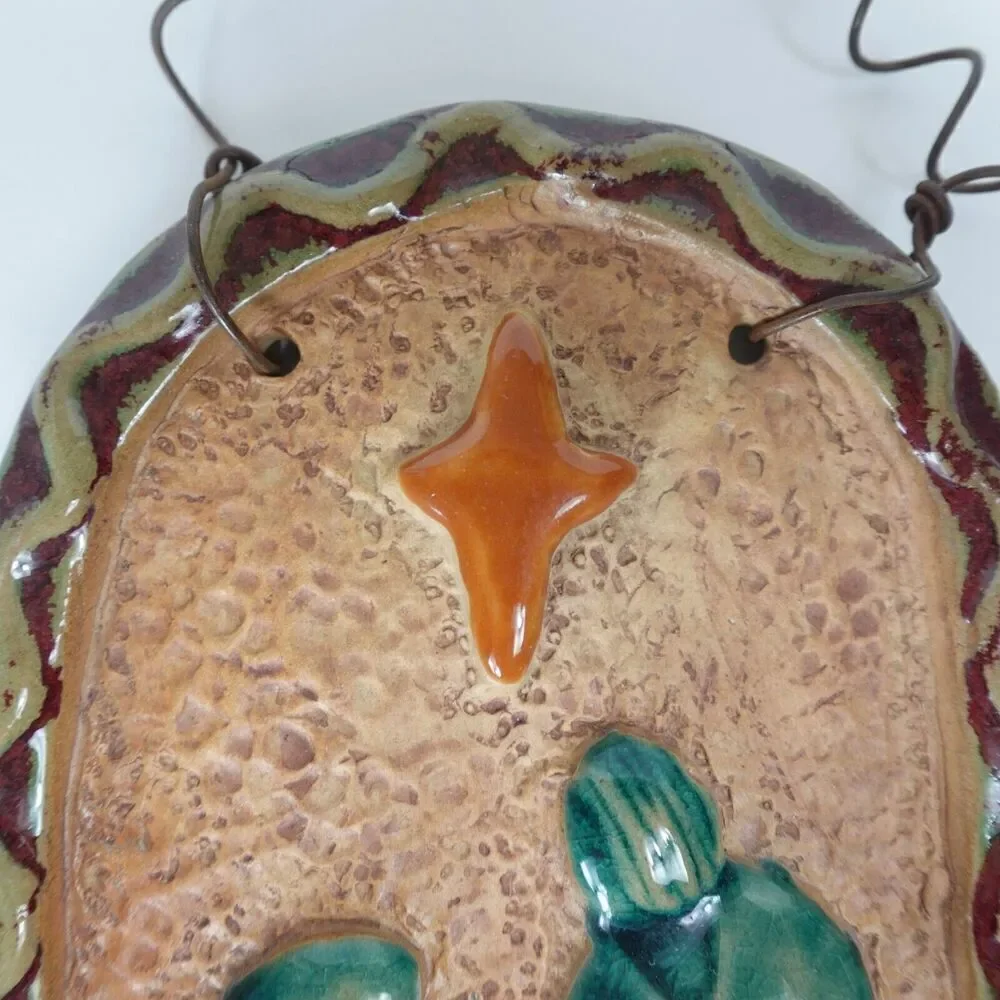 Nativity Christmas Pottery Wall Hanging